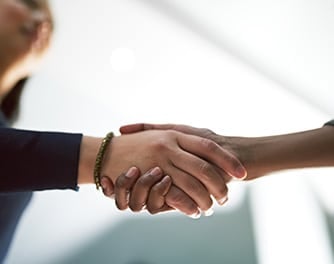 Two business people shaking hands